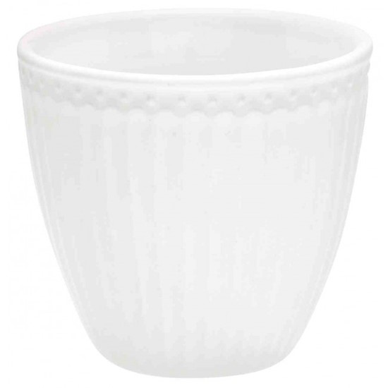 GreenGate Alice White Porcelánový pohárek na latté 300 ml