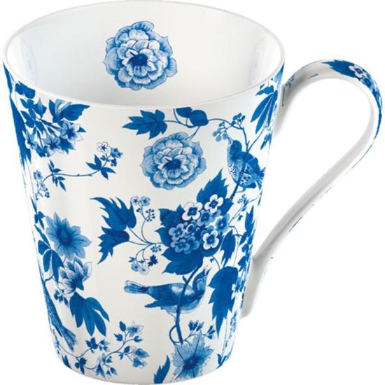 Creative Tops V&A Garden Birds Blue & White Porcelánový hrnek s květinami bílý 350 ml