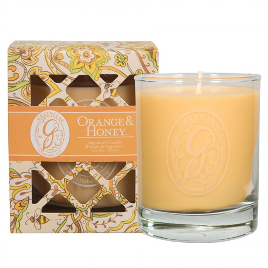 Greenleaf Orange & Honey Vonná svíčka v dárkové krabičce 270 g
