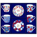 Easy Life Flower Power Blue Porcelánové šálky a podšálky na kávu 6 x 100 ml, obrázek 4