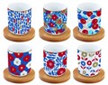 Easy Life Flower Power Blue Porcelánové hrnky na espresso 6 x 110 ml, obrázek 2