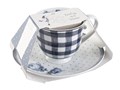 Creative Tops Katie Alice Vintage Indigo Porcelánový šálek s podšálkem modrá kostka 200 ml, obrázek 3