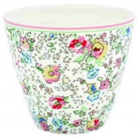 GreenGate Vivianne White Porcelánový pohárek na latté 300 ml