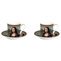 Easy Life Porcelánové šálky s podšálky na espresso Mona Lisa 2 x 75 ml