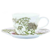 Easy Life Botanica Lilac Porcelánový šálek s podšálkem na kávu 110 ml