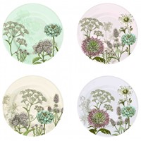 Easy Life Botanica Sada čtyř porcelánových dezertních talířů 4 x 19 cm