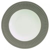 GreenGate Alice Keramický polévkový talíř Warm Grey 21,5 cm