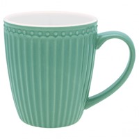 GreenGate Alice Porcelánový hrnek Dusty Green 320 ml