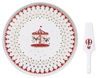 Easy Life Christmas Wonderland Dortový talíř s dortovou lžící 32 cm