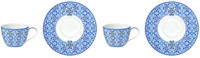 Easy Life Maiolica Blue Porcelánové šálky s podšálky 2 x 240 ml