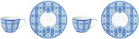 Easy Life Maiolica Blue Porcelánové šálky s podšálky 2 x 100 ml