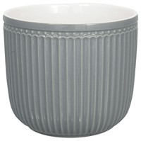 GreenGate Alice Keramický květináč Stone Grey velký 16 x 14 cm