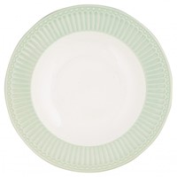 GreenGate Alice Keramický polévkový talíř Pale Green 21,5 cm