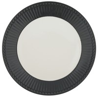 GreenGate Alice Porcelánový dezertní talíř Dark Grey 23 cm