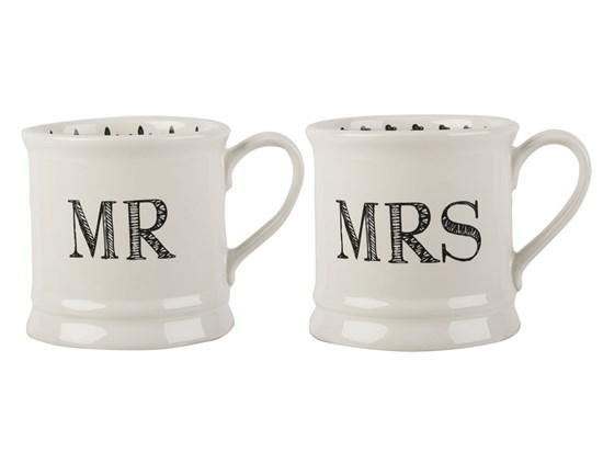 Creative Tops Stir It Up Set porcelánových hrnků Mr and Mrs 2 x 280 ml