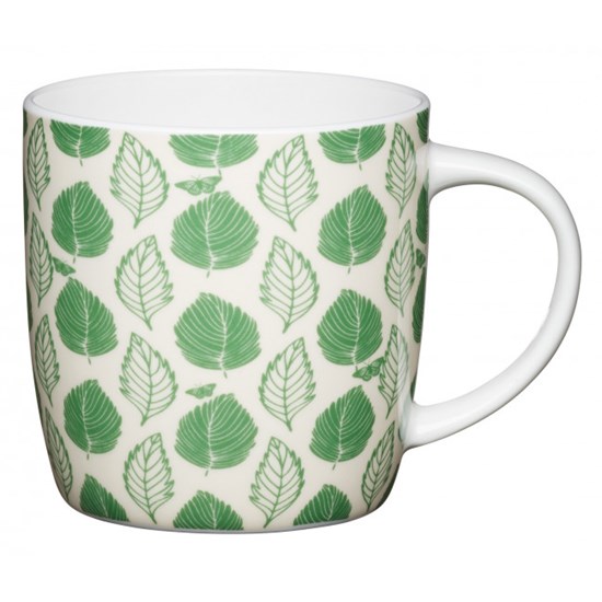 Kitchen Craft Porcelánový hrníček Green Leaf 425 ml