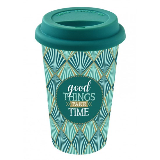 Easy Life Cups & Mugs Coffee Mania Cestovní porcelánový hrnek Good Things Take Time 350 ml