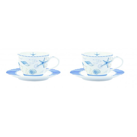 Easy Life Art de la table Mistral Porcelánové šálky s podšálky 2 x 240 ml