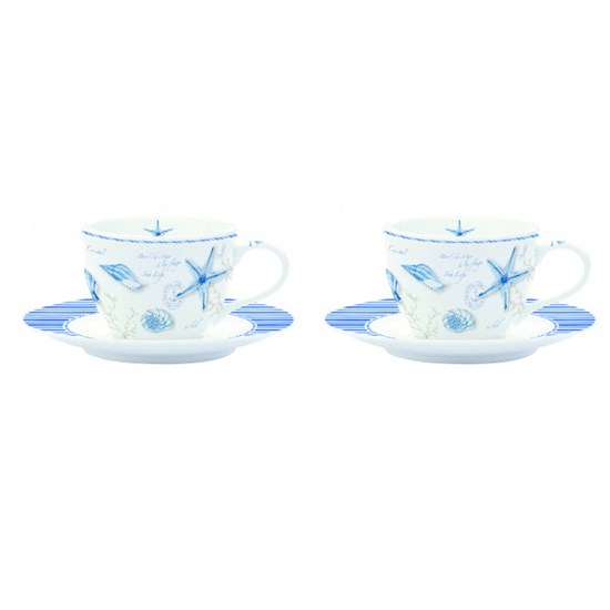 Easy Life Art de la table Mistral Porcelánové šálky s podšálky 2 x 110 ml