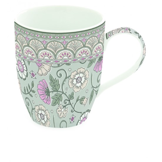 Easy Life Porcelánový hrnek Kalamkari Sage zelený 350 ml