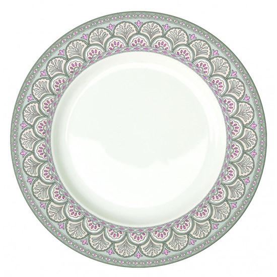 Easy Life Porcelánový jídelní talíř Kalamkari Sage zelený 26,5 cm