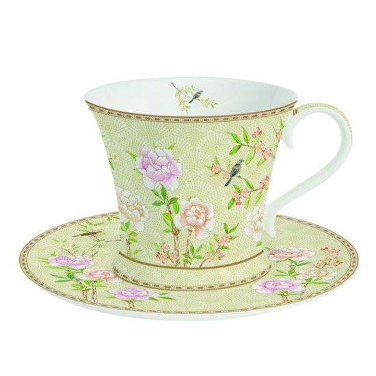 Easy Life Palace Garden Fresco Porcelánový šálek s podšálkem na čaj 300 ml