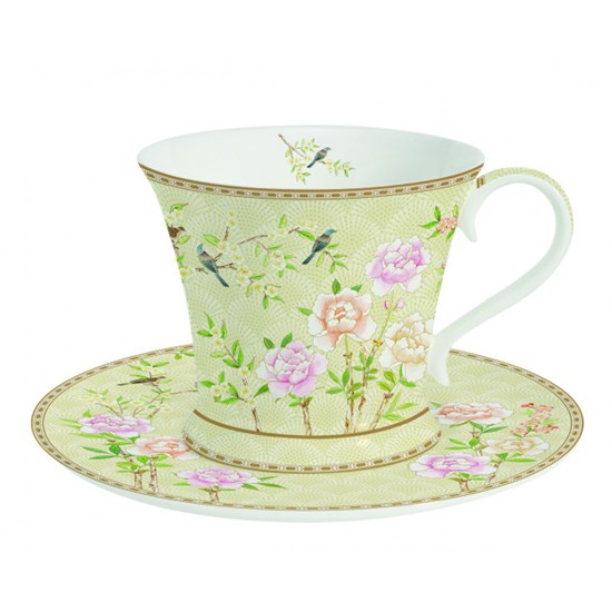 Easy Life Palace Garden Fresco Porcelánový šálek a podšálek na kávu 180 ml