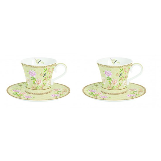 Easy Life  Palace Garden Fresco Sada porcelánových šálků s podšálky na espresso 2 x 80 ml