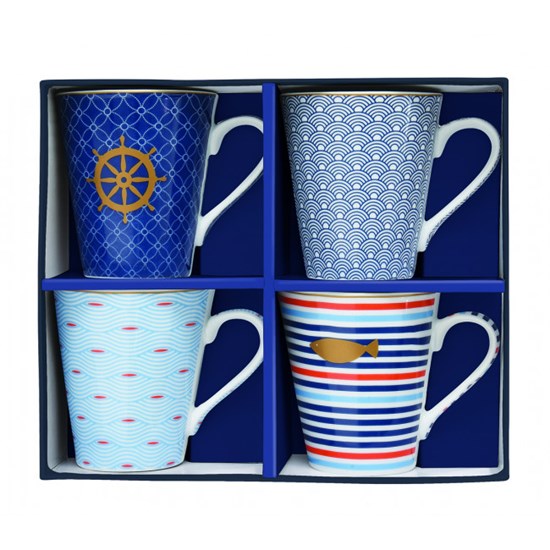 Easy Life Cups & Mugs Coffee Mania Porcelánové hrnky na kávu Mania Bord De Mer 4 x 300 ml