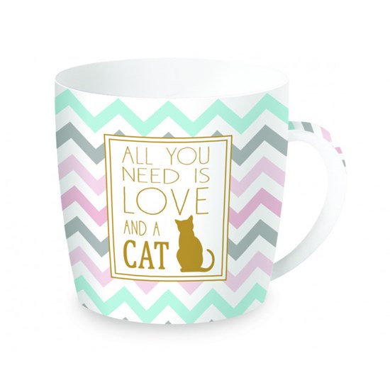 Easy Life Cups & Mugs Coffee or Tea Porcelánový hrnek All You Need Is Love And Cat 350 ml