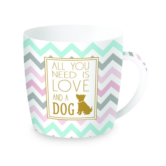 Easy Life Cups & Mugs Coffee or Tea Porcelánový hrnek All You Need Is Love And Dog 350 ml