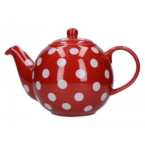 Creative Tops London Pottery Keramická konvice červená s bílými puntíky 1200 ml