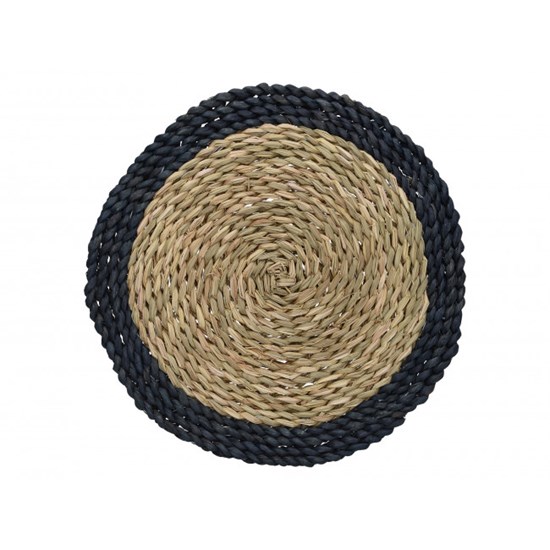 Creative Tops Naturals Kulaté prostírání Woven Grass černé 38 cm