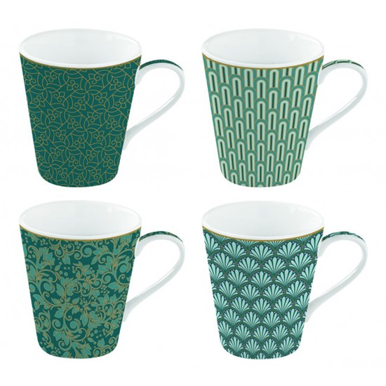Easy Life Cups & Mugs Coffee Mania Porcelánové hrnky Eden zelené 4 ks