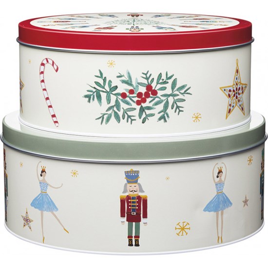 Kitchen Craft Nutcracker Vánoční plechové dózy 2 ks