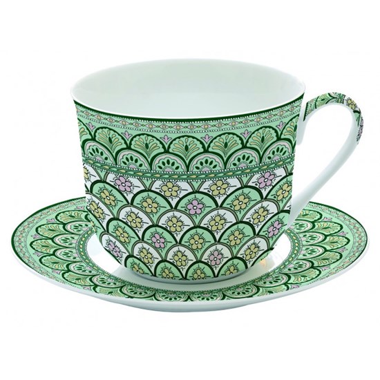 Easy Life Monsoon Green Porcelánový šálek s podšálkem  400 ml