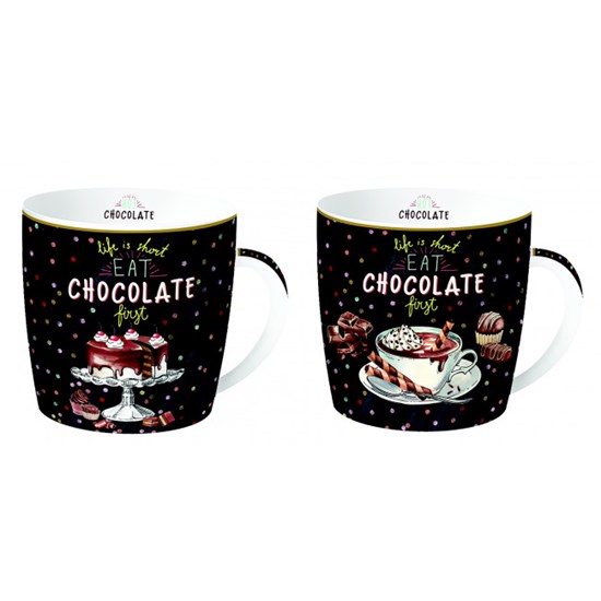 Easy Life Sada porcelánových hrnků Hot Chocolate 2 x 350 ml