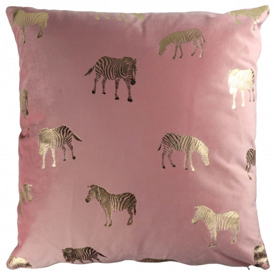 Unique Living Dekorativní polštář Zebra starorůžový 45 x 45 cm