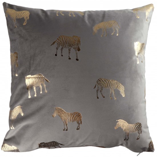 Unique Living Dekorativní polštář Zebra tmavě šedý 45 x 45 cm