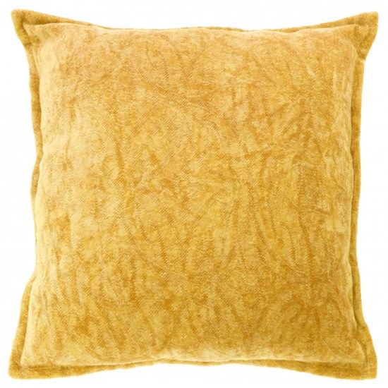 Unique Living Jednobarevný polštář Iva žlutý 45 x 45 cm