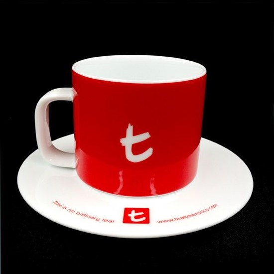 Dilmah t-Series Porcelánový šálek s podšálkem červený 250 ml