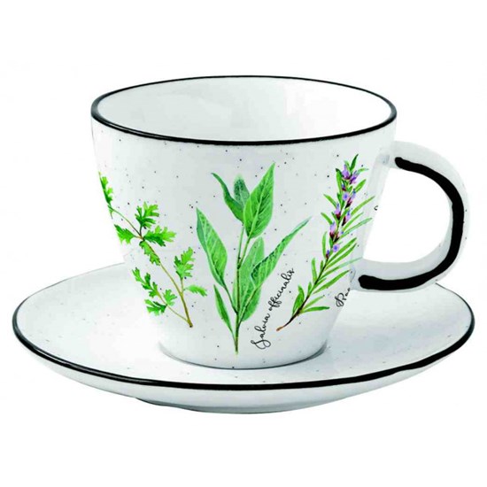 Easy Life Herbarium Porcelánový šálek s podšálkem 250 ml