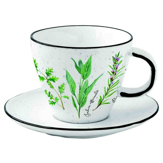 Easy Life Herbarium Porcelánový šálek s podšálkem 250 ml