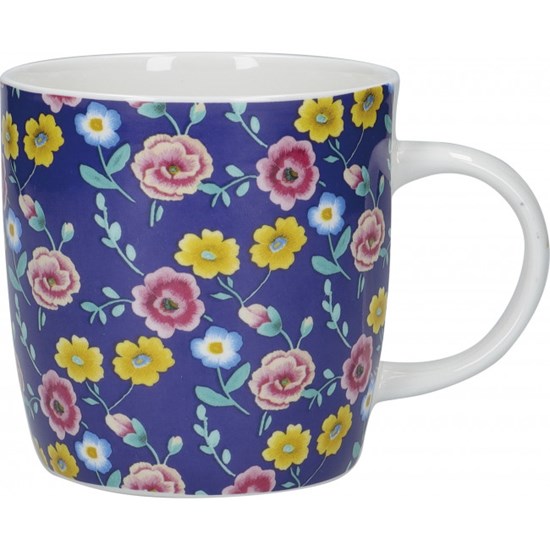 Kitchen Craft Navy Floral Porcelánový hrníček 425 ml