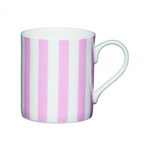 Kitchen Craft Porcelánový hrníček Pink Candy Stripe 250 ml