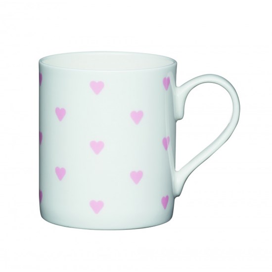 Kitchen Craft Porcelánový hrníček Pink Hearts 250 ml