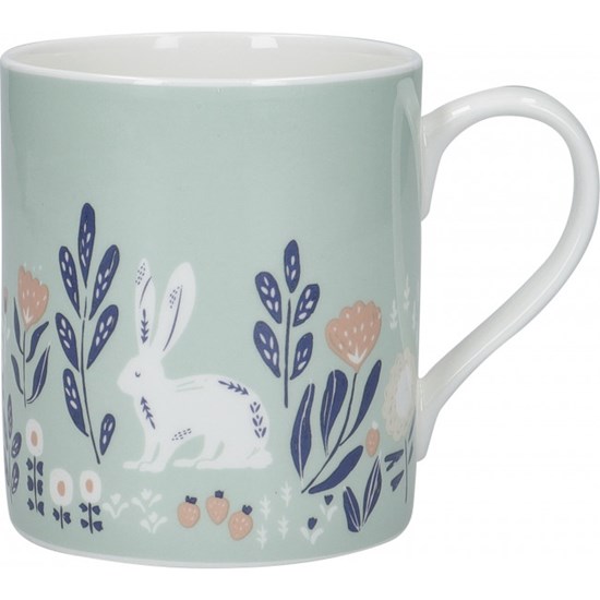 Kitchen Craft Porcelánový hrníček Woodcut Rabbit 330 ml