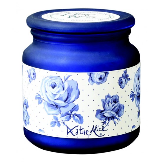 Candlelight Katie Alice Vintage Indigo Vonná svíčka ve skleněné dóze s víčkem 10 x 11,5 cm