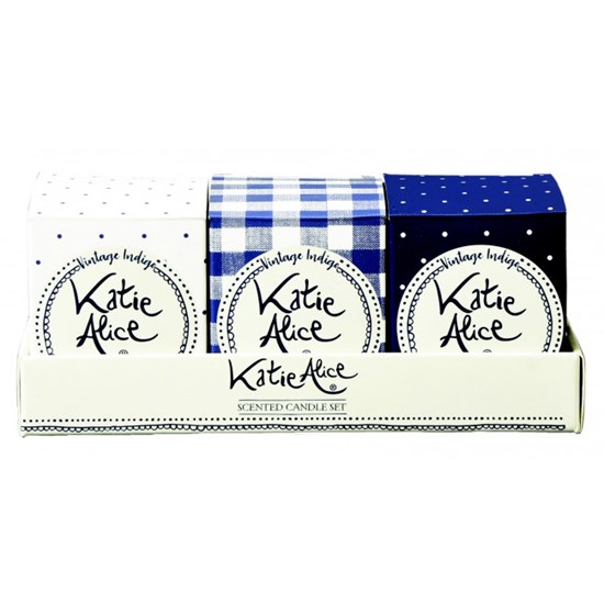 Candlelight Katie Alice Vintage Indigo Vonné votivní svíčky 3 ks
