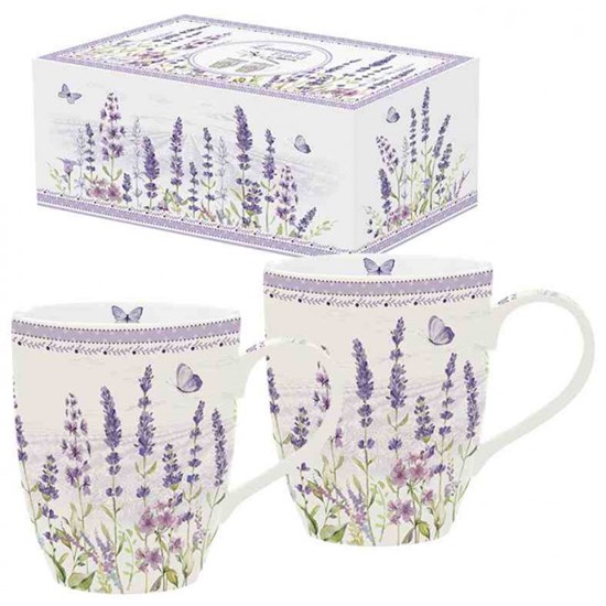 Easy Life Lavender Field Sada porcelánových hrnků 2 x 350 ml